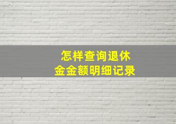 怎样查询退休金金额明细记录