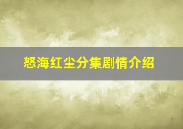 怒海红尘分集剧情介绍