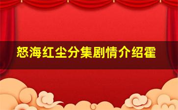 怒海红尘分集剧情介绍霍