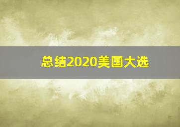 总结2020美国大选