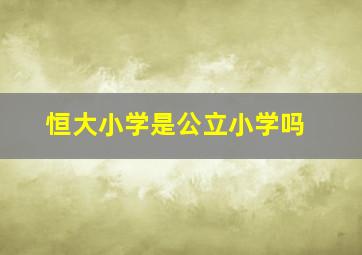 恒大小学是公立小学吗