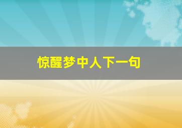 惊醒梦中人下一句