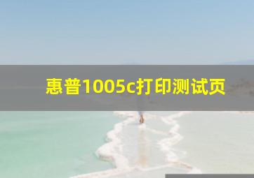 惠普1005c打印测试页