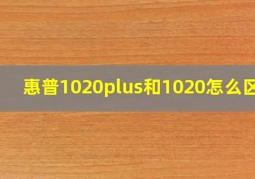 惠普1020plus和1020怎么区分