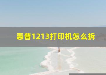 惠普1213打印机怎么拆