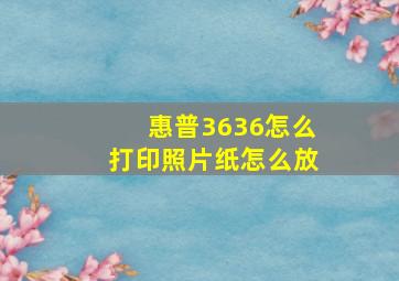 惠普3636怎么打印照片纸怎么放