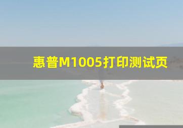 惠普M1005打印测试页