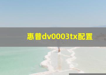 惠普dv0003tx配置