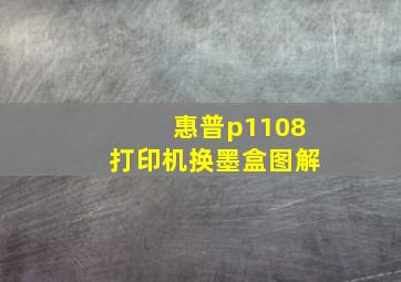 惠普p1108打印机换墨盒图解