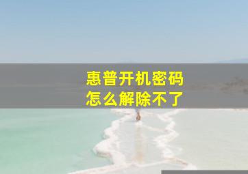 惠普开机密码怎么解除不了