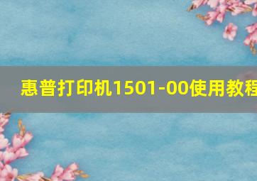 惠普打印机1501-00使用教程