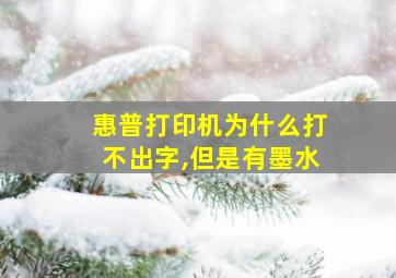 惠普打印机为什么打不出字,但是有墨水