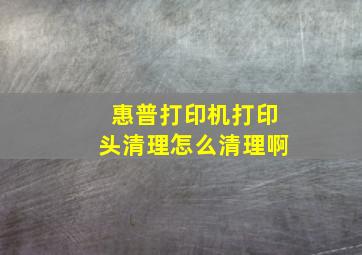 惠普打印机打印头清理怎么清理啊