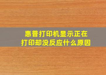 惠普打印机显示正在打印却没反应什么原因