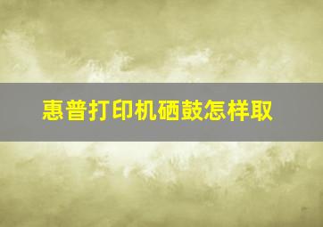 惠普打印机硒鼓怎样取