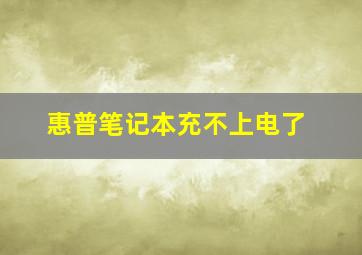 惠普笔记本充不上电了