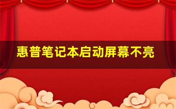 惠普笔记本启动屏幕不亮