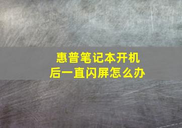 惠普笔记本开机后一直闪屏怎么办