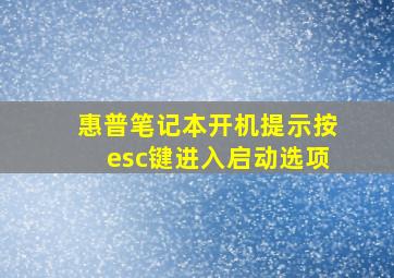 惠普笔记本开机提示按esc键进入启动选项