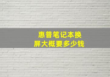 惠普笔记本换屏大概要多少钱