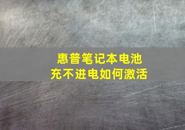 惠普笔记本电池充不进电如何激活