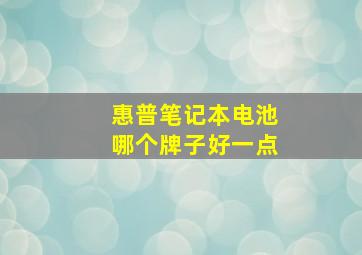 惠普笔记本电池哪个牌子好一点