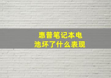 惠普笔记本电池坏了什么表现