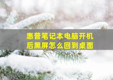 惠普笔记本电脑开机后黑屏怎么回到桌面