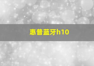 惠普蓝牙h10