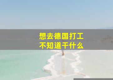 想去德国打工不知道干什么