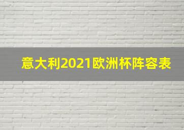 意大利2021欧洲杯阵容表