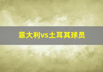 意大利vs土耳其球员