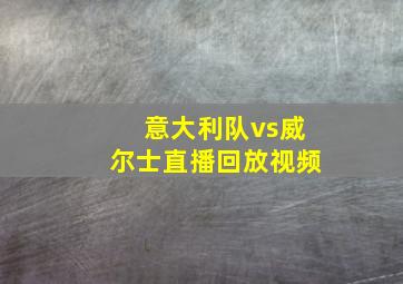 意大利队vs威尔士直播回放视频