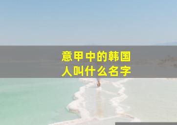 意甲中的韩国人叫什么名字