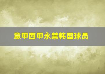 意甲西甲永禁韩国球员