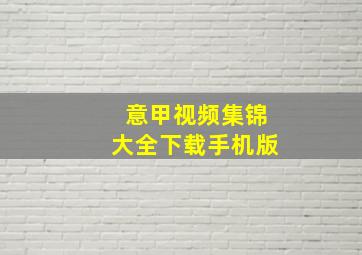 意甲视频集锦大全下载手机版