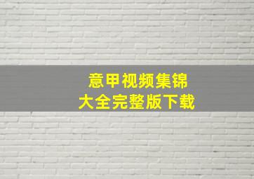 意甲视频集锦大全完整版下载