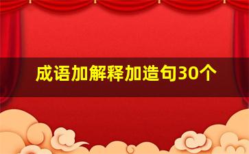 成语加解释加造句30个