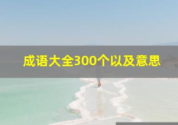 成语大全300个以及意思