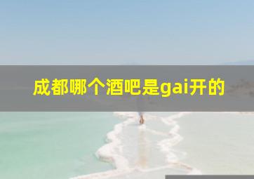 成都哪个酒吧是gai开的