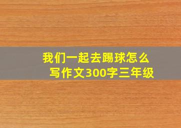 我们一起去踢球怎么写作文300字三年级