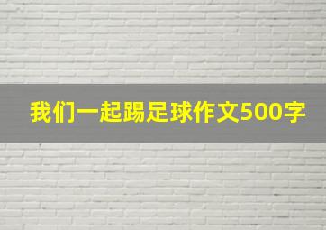 我们一起踢足球作文500字