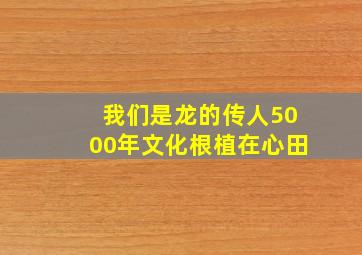 我们是龙的传人5000年文化根植在心田