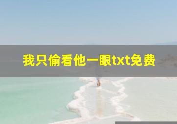 我只偷看他一眼txt免费