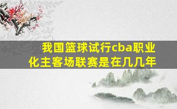 我国篮球试行cba职业化主客场联赛是在几几年