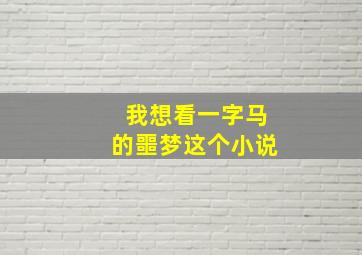 我想看一字马的噩梦这个小说