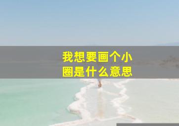 我想要画个小圈是什么意思