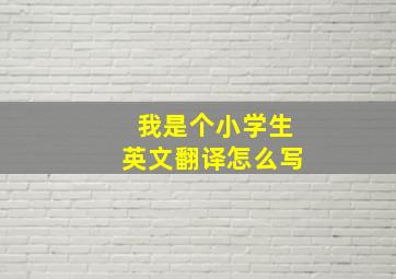 我是个小学生英文翻译怎么写