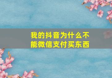 我的抖音为什么不能微信支付买东西