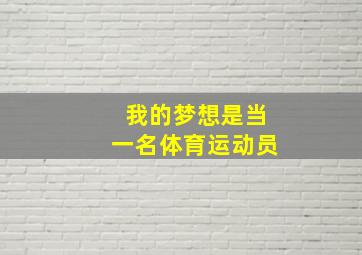 我的梦想是当一名体育运动员